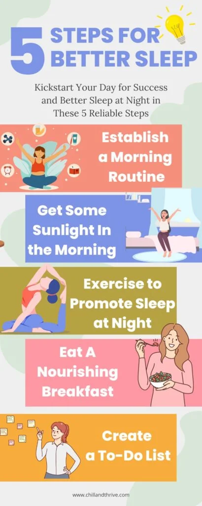 Better Sleep | Chill & Thrive | Chill & Thrive 5 Reliable in the morning for Steps for better sleep
