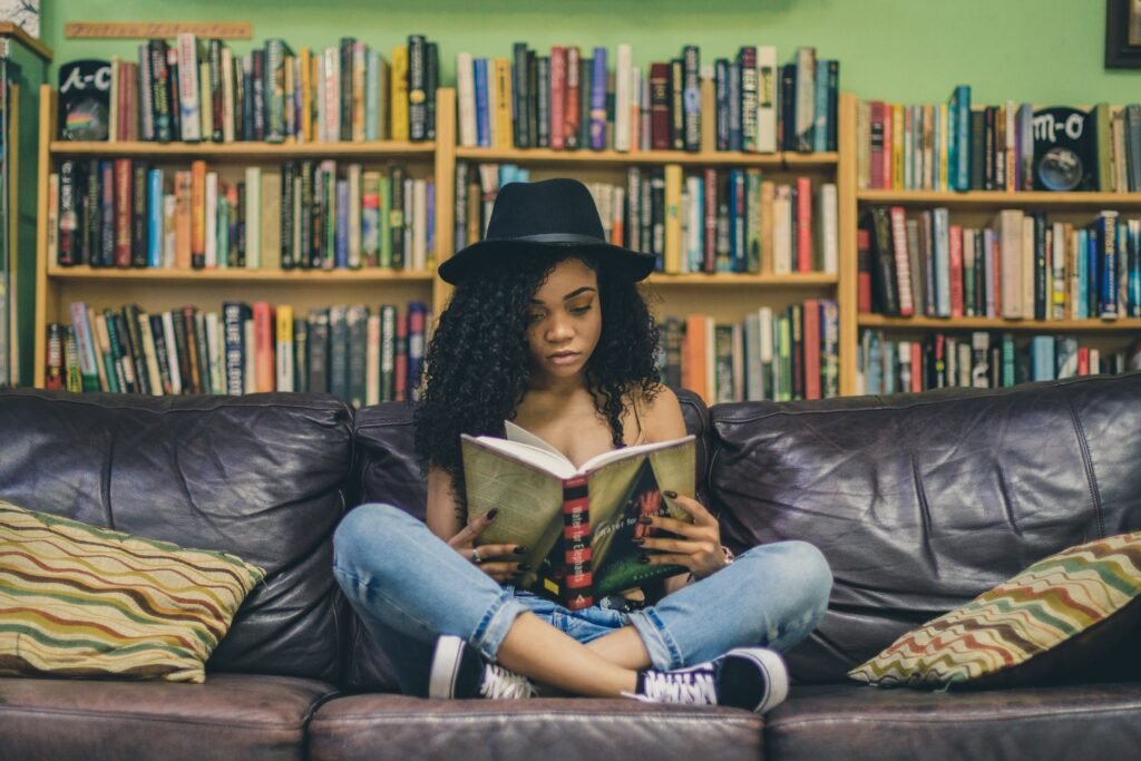 seven-shooter-hPKTYwJ4FUo-unsplash | Chill & Thrive | Chill & Thrive a woman reading a book