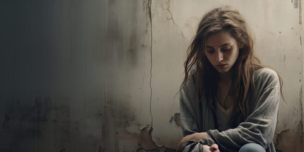 Depressed young widow leaning on wall copy space Awareness and support for grief and loneliness | Chill & Thrive a san women whose personal boundaries have been crossed