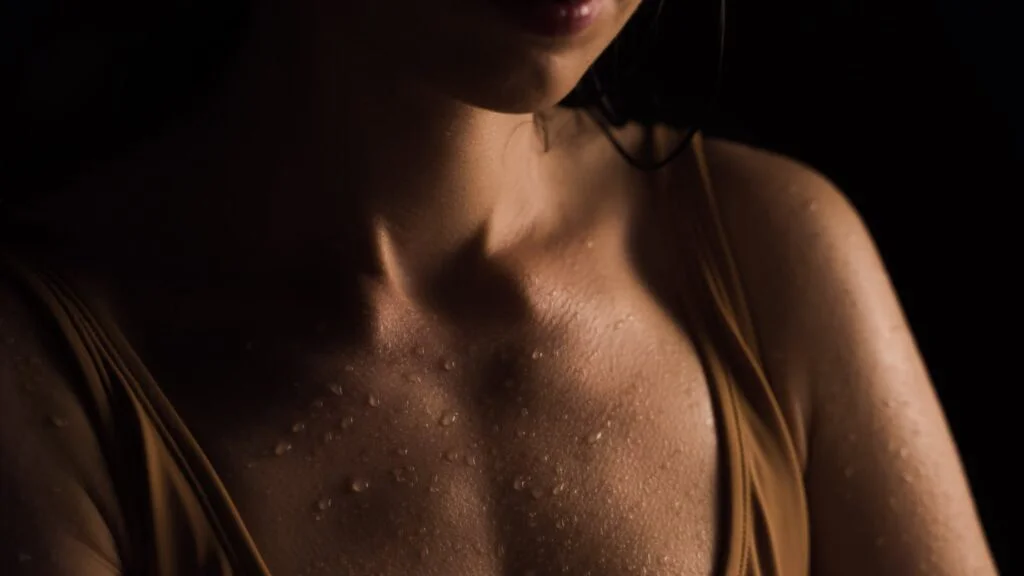 | Chill & Thrive Close Up Photo of Wet Chest of a Woman breathing