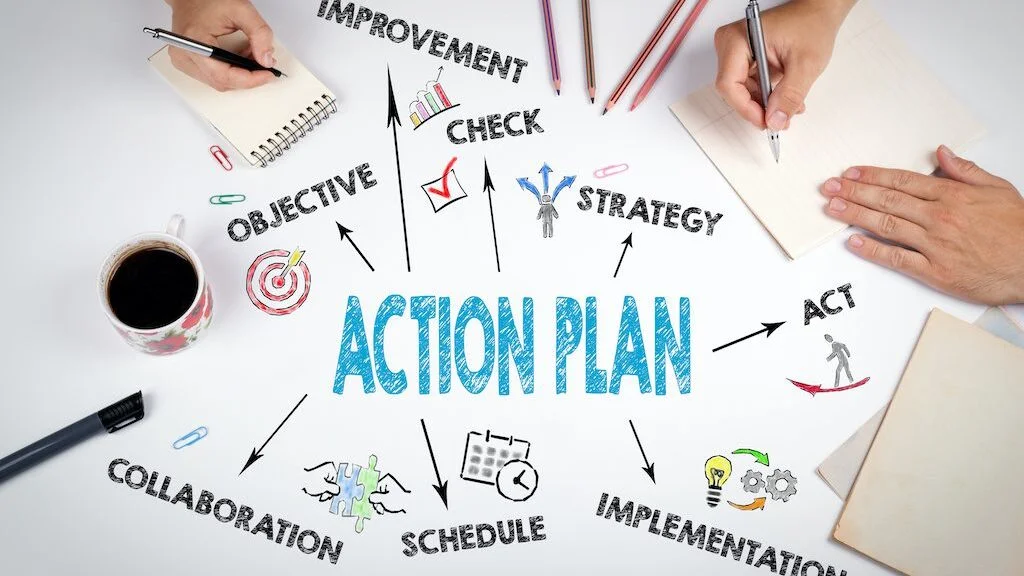 Action Plan Concept | Chill & Thrive | Chill & Thrive Action Plan Concept The meeting at the white office table